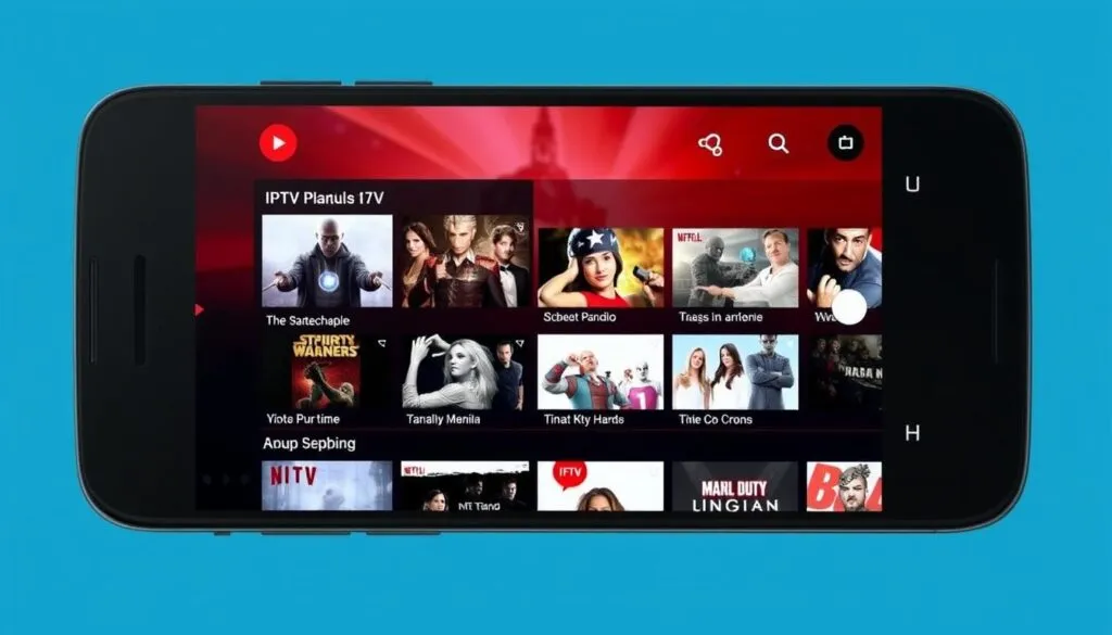 Ein Screenshot einer beliebten IPTV-App auf einem Android-Gerät