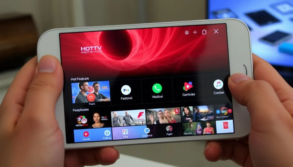 Ein Bild des Hot IPTV Players auf einem Android-Gerät