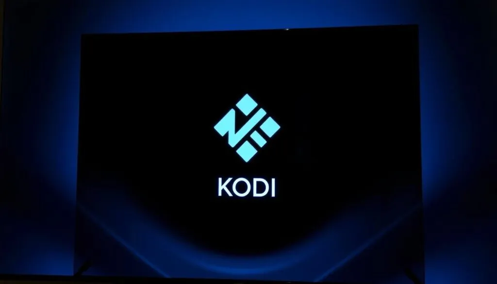 Ein Bild von Kodi auf einem Fernseher