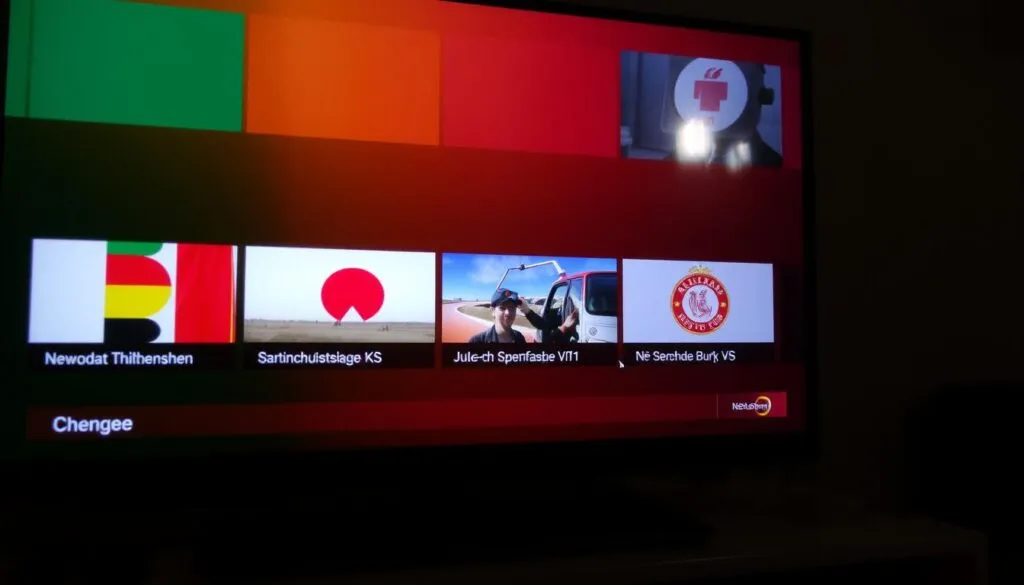 Ein Bild von einem deutschen Fernsehbildschirm mit verschiedenen Kanälen