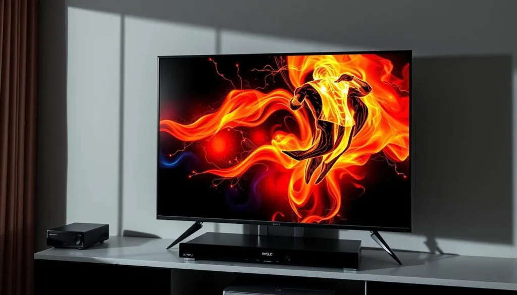 Generiere ein Bild von Xtreme HD IPTV auf einem modernen Fernsehgerät