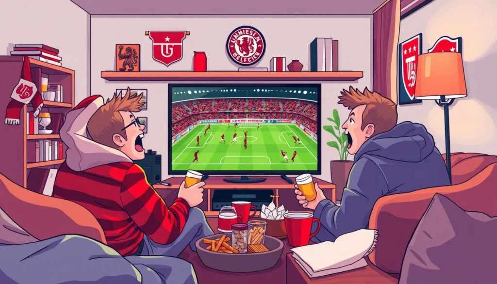 Image of a sports fan watching Bundesliga on IPTV