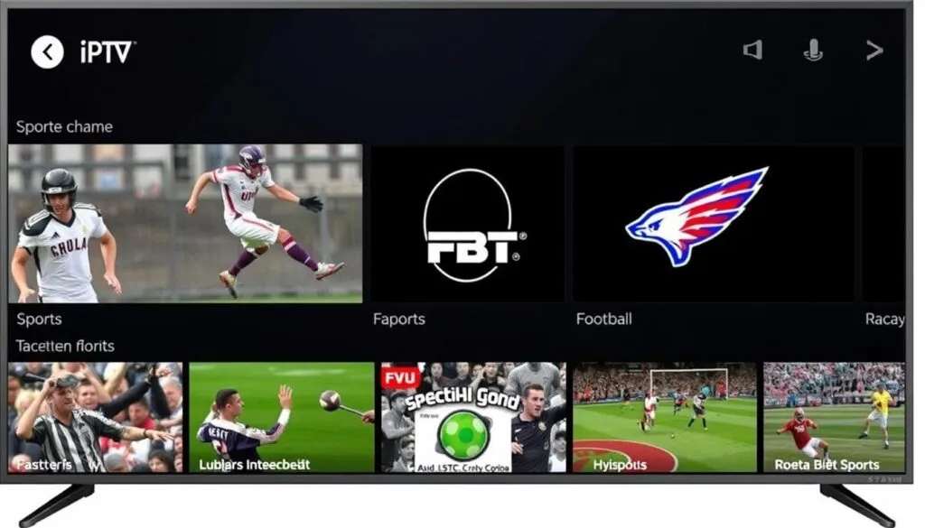 Image of various sports channels on IPTV